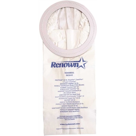 Renown Vacuum Bag for ProTeam Mega Vac Equivalent to OEM# 100331, 10PK REN08051